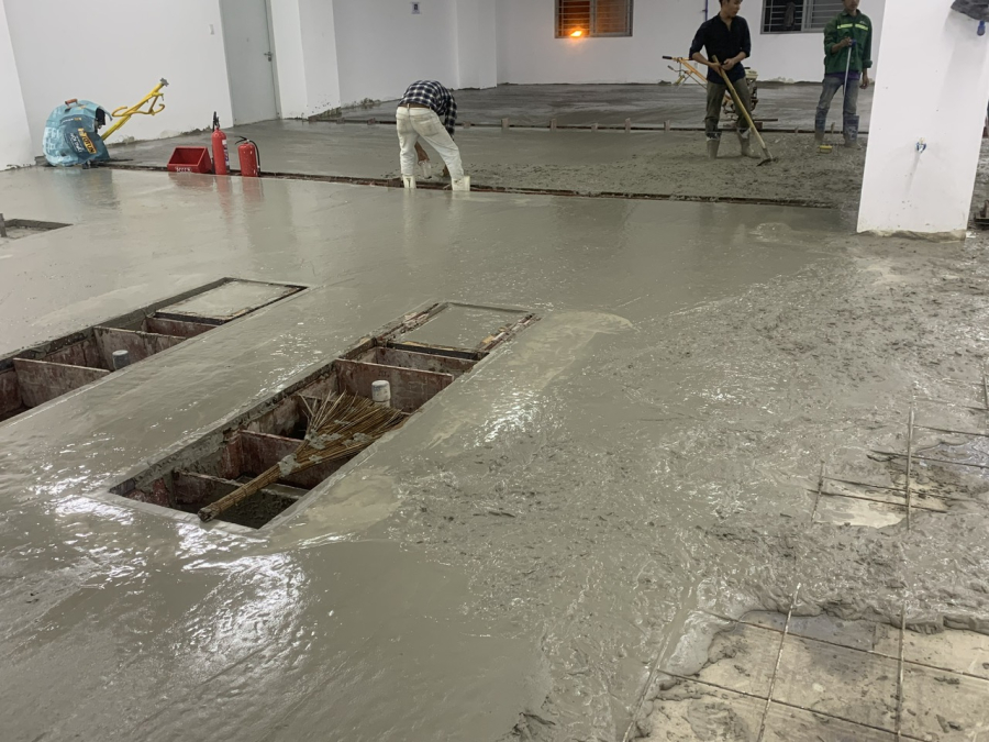 THI CÔNG NÂNG SÀN NHÀ XƯỞNG HÃNG XE MASERITY -  PHƯỜNG TÂN THUẬN ĐÔNG - HCM